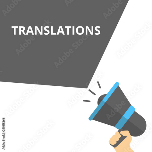 Text sign showing Translations.