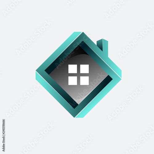 Cube Home Vector
