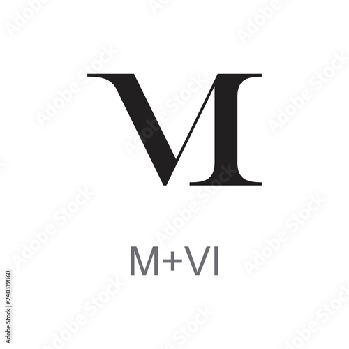 abstract letter m6 geometric logo vector photo