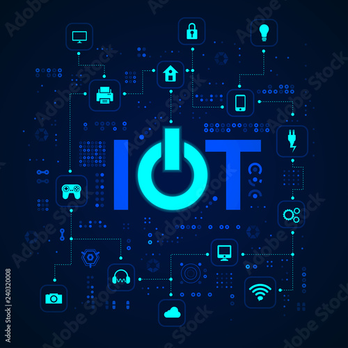 concept of internet of things, appliances icons combined with electronic pattern