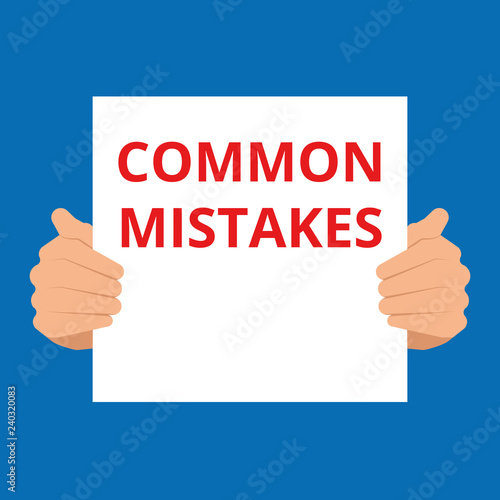 writing text caption inspiration showing Common Mistakes. photo