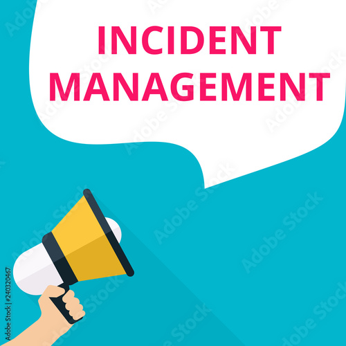 Word writing text Incident Management.