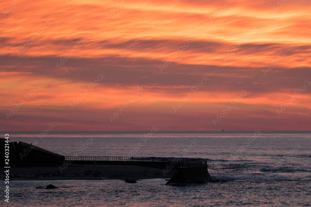 Spectacular sunset and clouds over the ocean in La Jolla California Spectacular sunset and clouds over the ocean in La Jolla California