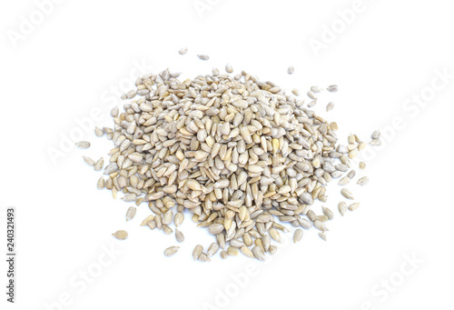  sun-flower seeds on a white background