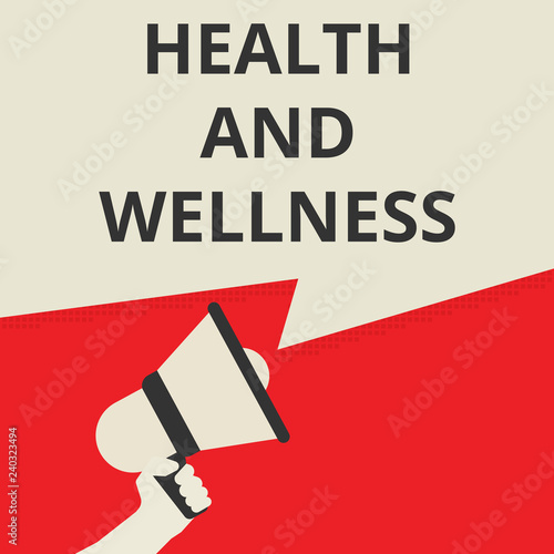 Writing note showing Health And Wellness.