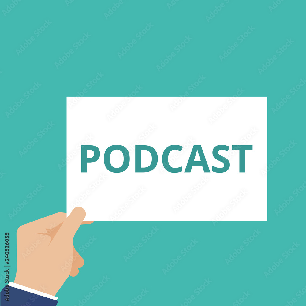 Word writing text Podcast. Word writing text Podcast.