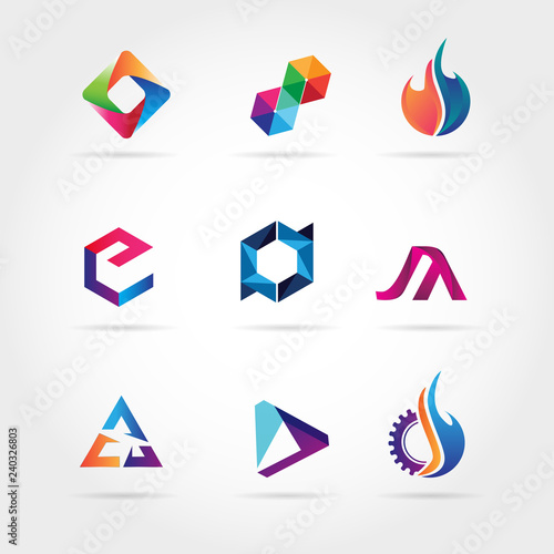 Abstract Colorful Logo Set Sign Symbol Icon