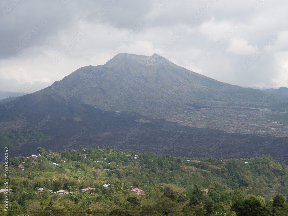 View of Mount Batur on a overcast day View of Mount Batur on a overcast day