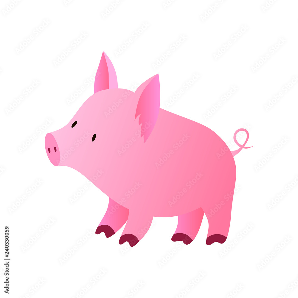 Vector illustration of a funny pig Vector illustration of a funny pig