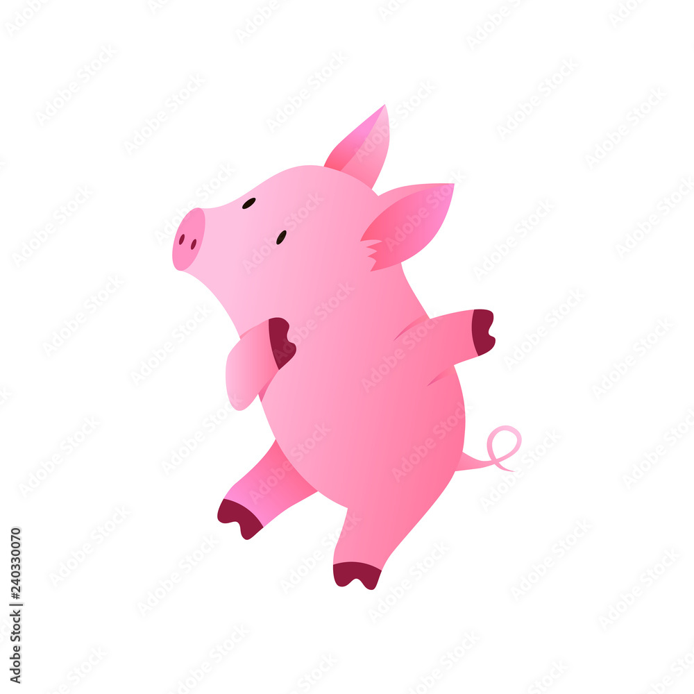 Vector illustration of a funny pig Vector illustration of a funny pig