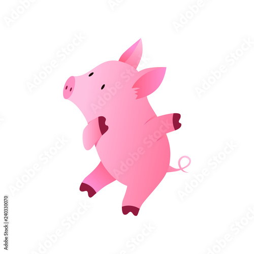 Vector illustration of a funny pig