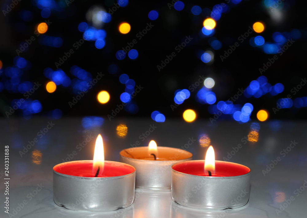 Three small candles. Three small candles.