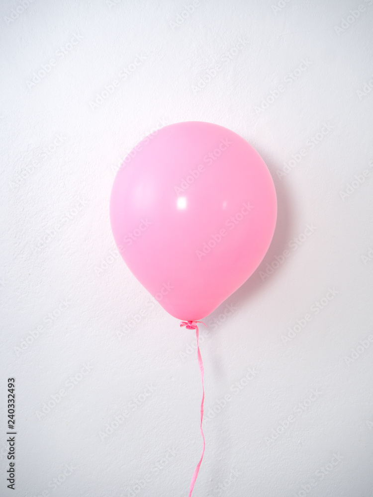 Balloon pink color pastel on gray