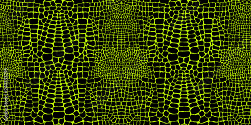 Vector seamless pattern with crocodile or alligator skin. Animalistic wallpaper.