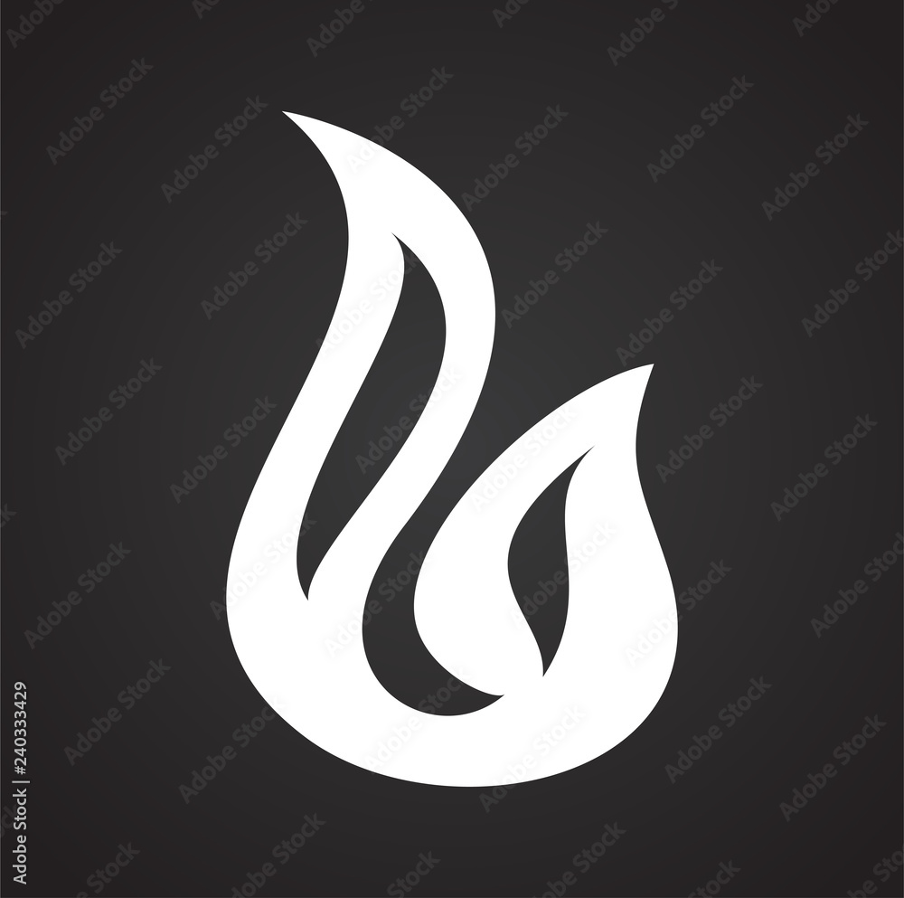 Flame icon on black background for graphic and web design, Modern simple vector sign. Internet concept. Trendy symbol for website design web button or mobile app Flame icon on black background for graphic and web design, Modern simple vector sign. Internet concept. Trendy symbol for website design web button or mobile app