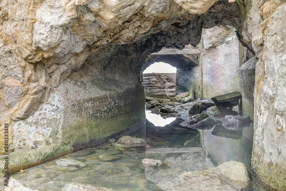 Ruins of an underground tunnel in Sutro Baths. San Francisco, California, USA. Ruins of an underground tunnel in Sutro Baths. San Francisco, California, USA.