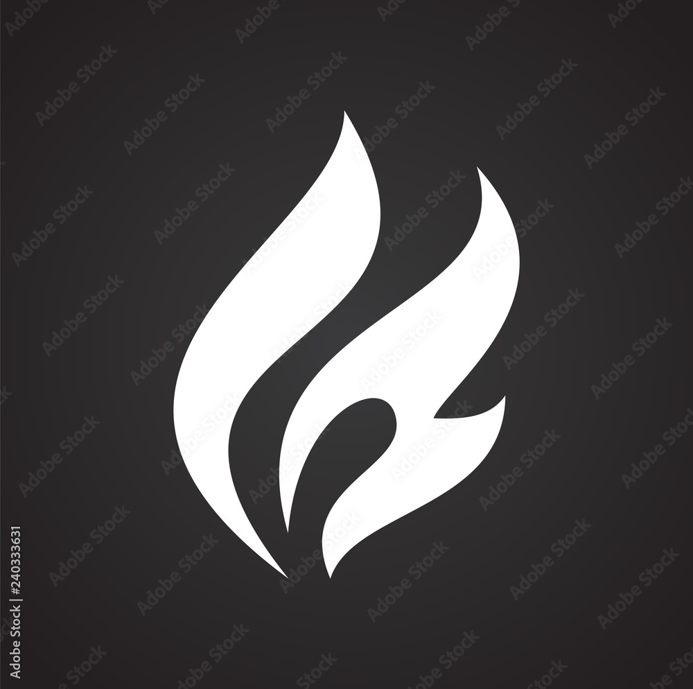 Flame icon on black background for graphic and web design, Modern simple vector sign. Internet concept. Trendy symbol for website design web button or mobile app Flame icon on black background for graphic and web design, Modern simple vector sign. Internet concept. Trendy symbol for website design web button or mobile app