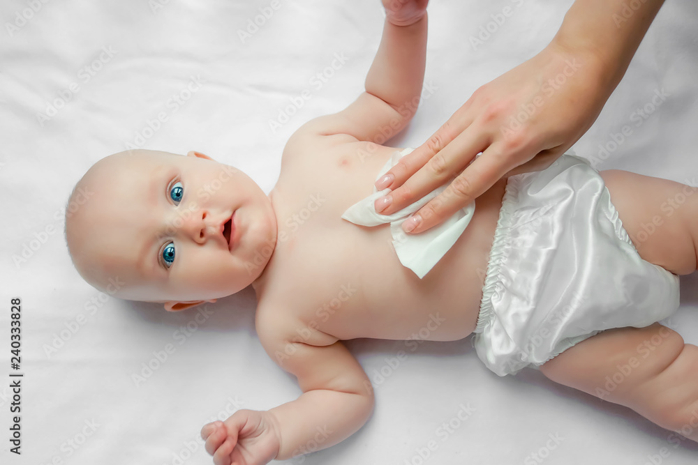 Wiping with wet wipes deals