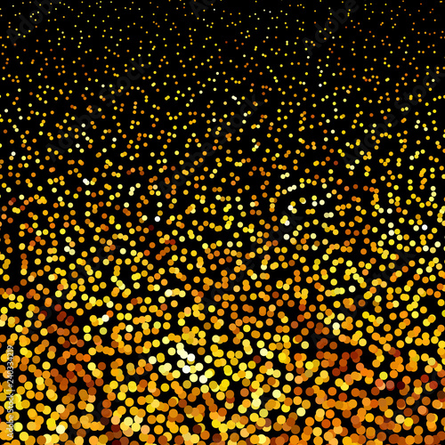 Panel with circles  dots  points of different shades of Golden color. 