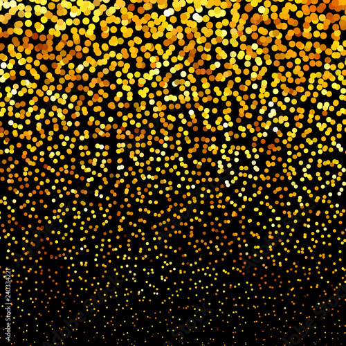 Panel with circles  dots  points of different shades of Golden color. 