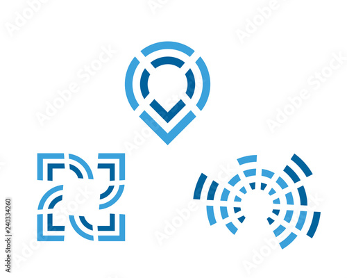 abstract pin location wireless signal
