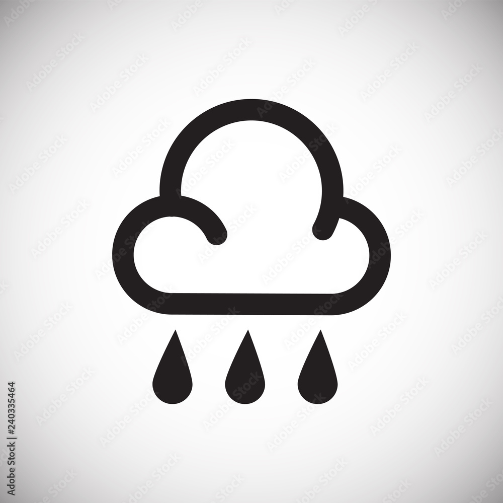 Weather rain icon on white background for graphic and web design, Modern simple vector sign. Internet concept. Trendy symbol for website design web button or mobile app Weather rain icon on white background for graphic and web design, Modern simple vector sign. Internet concept. Trendy symbol for website design web button or mobile app