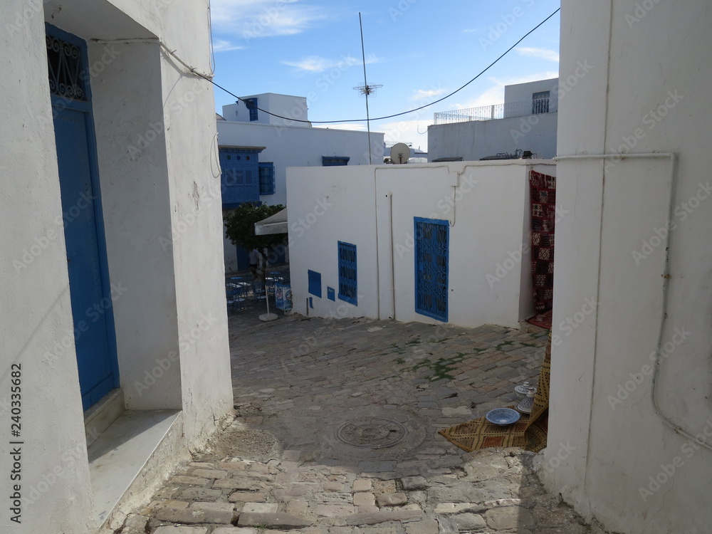 Sidi Bou Said, famouse village with traditional tunisian architecture.