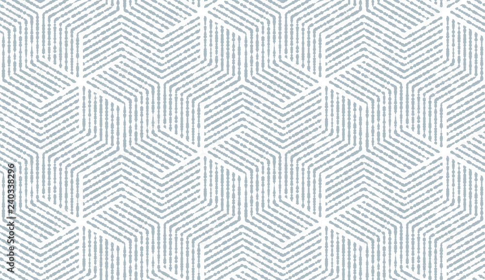 Abstract geometric pattern with stripes, lines. Seamless vector background. White and blue ornament. Simple lattice graphic design - obrazy, fototapety, plakaty 