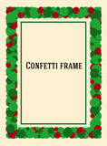 Abstract frame for the design of invitations, greetings, advertising. Design in the form of confetti. Vector