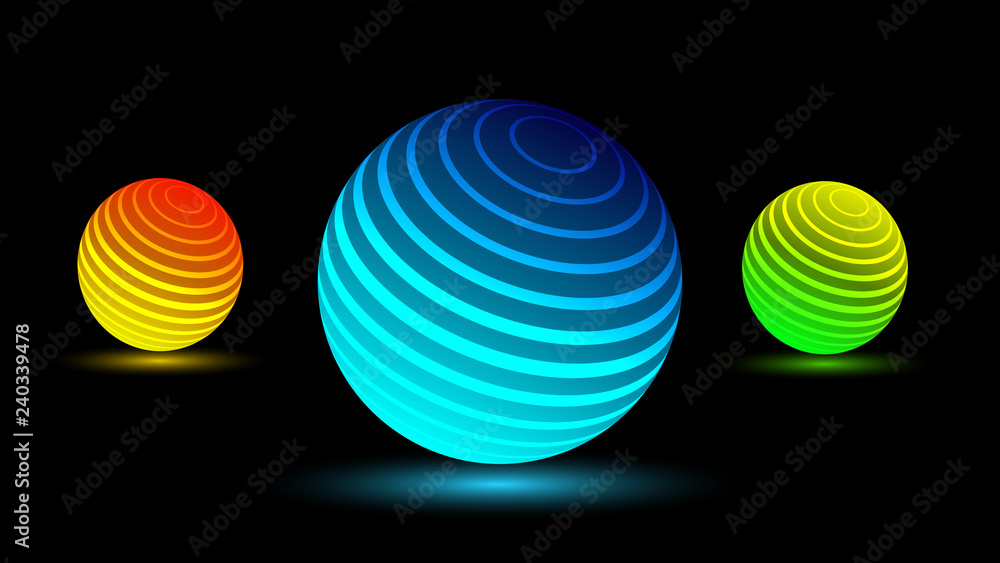 Abstract background with 3d neon spheres twisted into a spiral with a gradient and a glow effect Abstract background with 3d neon spheres twisted into a spiral with a gradient and a glow effect