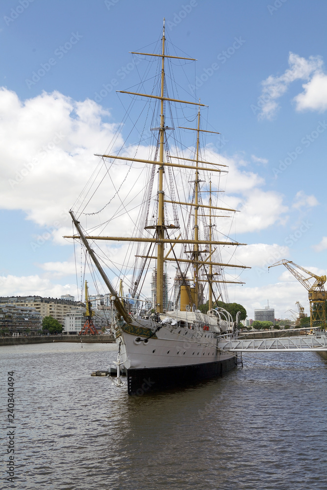 Frigate ARA Presidente Sarmiento in Puerto Madero, Buenos Aires, Argentina Frigate ARA Presidente Sarmiento in Puerto Madero, Buenos Aires, Argentina