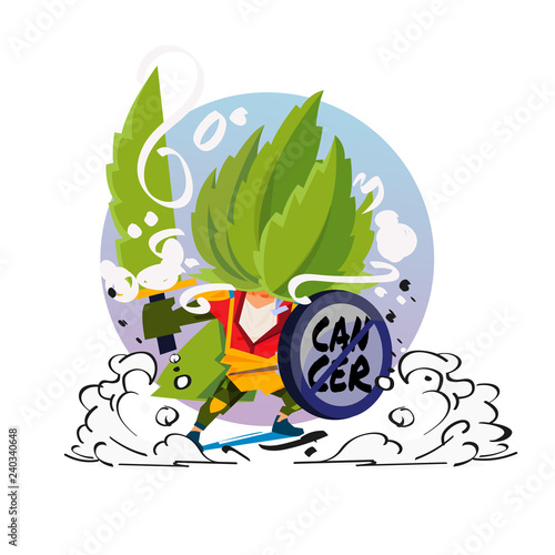 marijuana hero character design. cancer killer concept - vector
