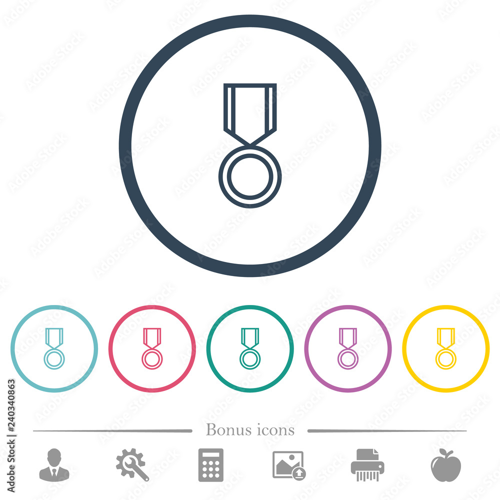 Medal flat color icons in round outlines Medal flat color icons in round outlines