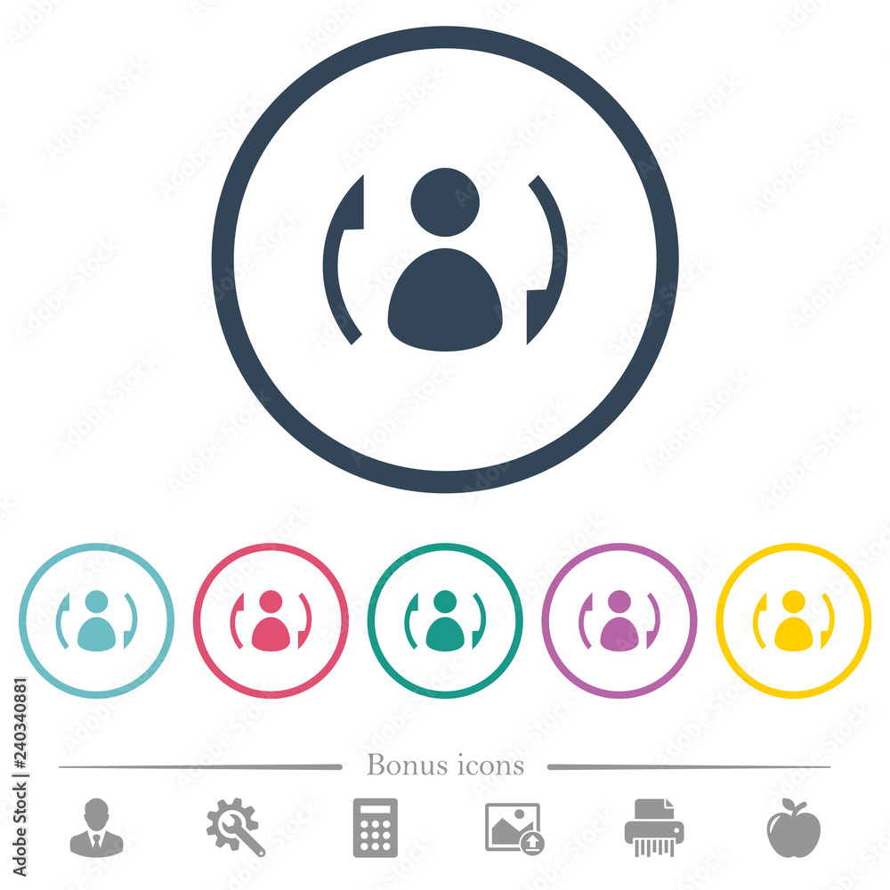 Syncronize contacts flat color icons in round outlines Syncronize contacts flat color icons in round outlines