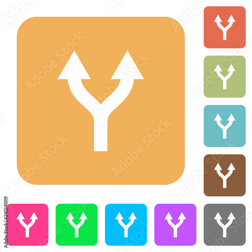Split arrows up rounded square flat icons