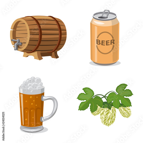 Vector design of pub and bar sign. Collection of pub and interior stock vector illustration.