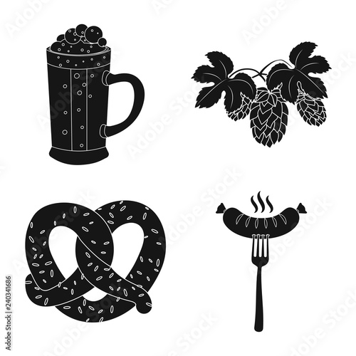 Vector illustration of pub and bar icon. Set of pub and interior stock symbol for web.