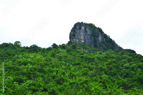 Large rocky hill with tree / stone Mountain in Thailand