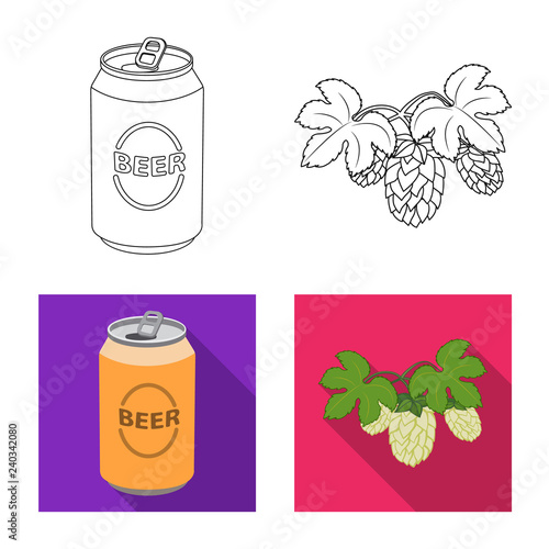 Vector design of pub and bar icon. Set of pub and interior stock symbol for web.
