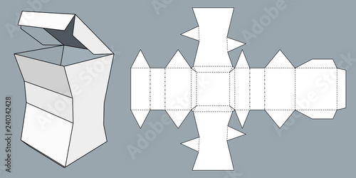 Packaging for gifts, goods and food. Vector illustration of a cardboard box. Package Template. Isolated White Retail Mock up.