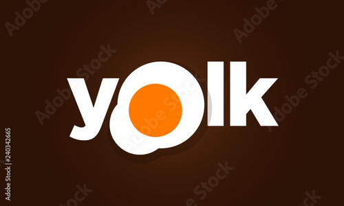 Yolk Typography with Fried Egg Vector Illustration