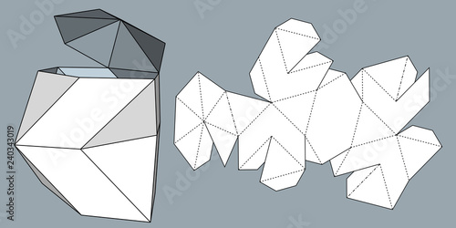 Packaging for gifts, goods and food. Vector illustration of a cardboard box. Package Template. Isolated White Retail Mock up.