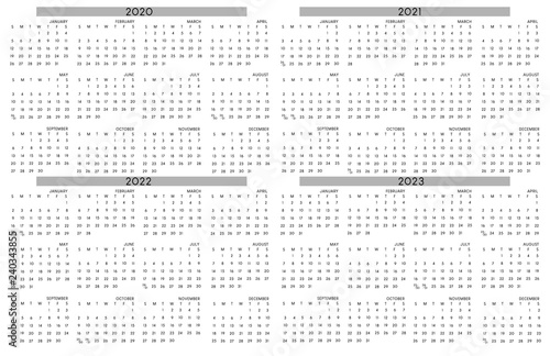 calendar of 2020 to 2023year, simplicity, already to use calendar