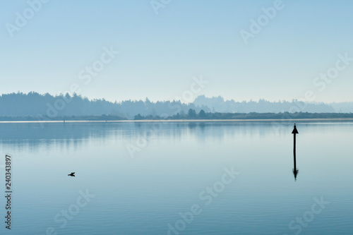 Coos River bay at its mouth next to the Oregon Dunes