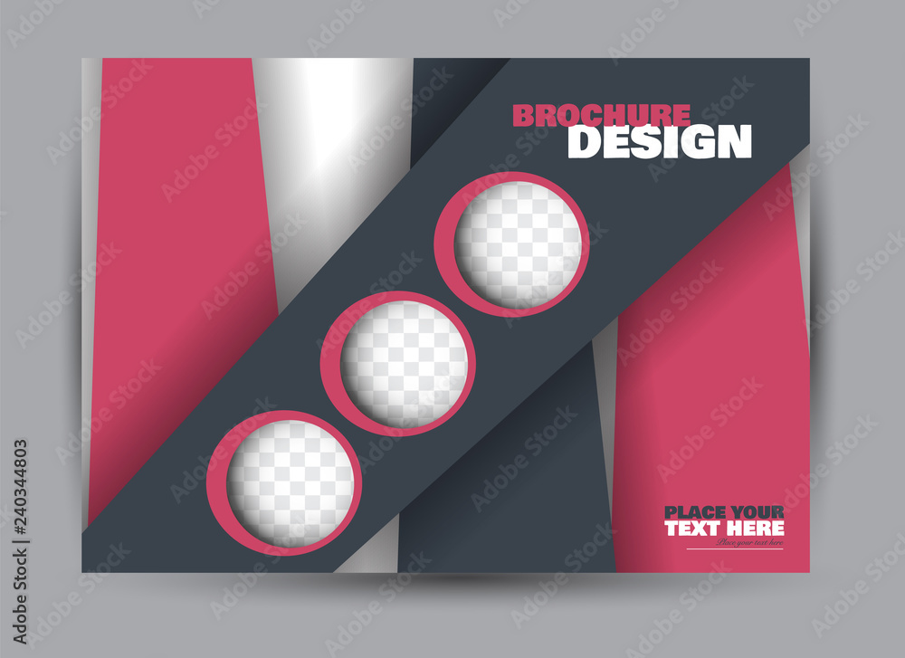 Flyer, brochure, billboard template design landscape orientation for business, education, school, presentation, website. Pink color. Editable vector illustration. Flyer, brochure, billboard template design landscape orientation for business, education, school, presentation, website. Pink color. Editable vector illustration.