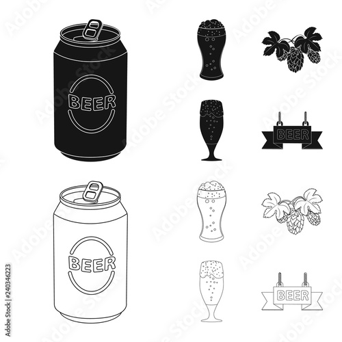 Vector illustration of pub and bar sign. Set of pub and interior stock symbol for web.