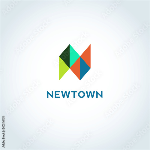 Abstract Colorful Geometric Letter Type N Logo Free Download Abstract Colorful Geometric Letter Type N Logo - GFXLoad