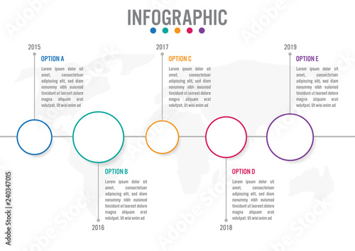 Business infographic template with 5 options circular shape, Abstract elements diagram , parts or processes and business flat icon, Vector business template for presentation.Creative concept for infog
