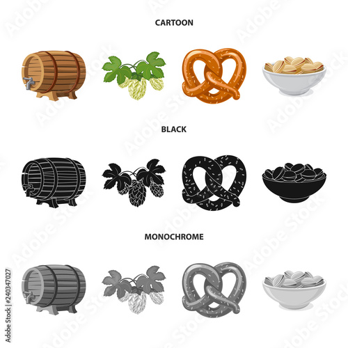 Vector illustration of pub and bar symbol. Set of pub and interior vector icon for stock.