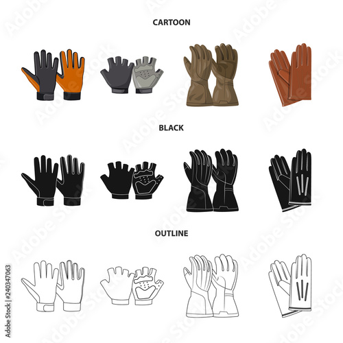 Vector design of glove and winter sign. Set of glove and equipment vector icon for stock.
